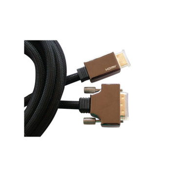 HDMI to DVI Premium Braided Cable 5m Zinc Alloy Plug