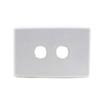 Amdex Custom 2 Gang Wall Plate with Full Cover White WPC-2