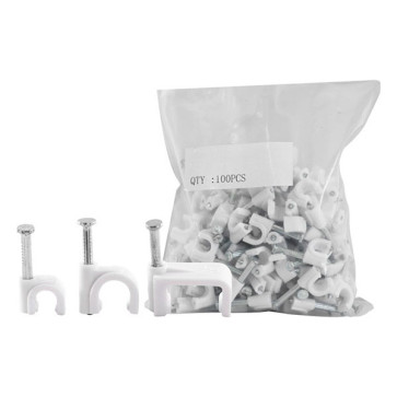 Cable Clip 15mm White to suit Siamese RG6 Quad 100 Pack 15RCCW