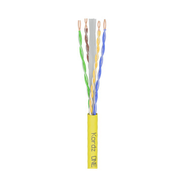 Kordz One Solid CAT6A F/UTP 24awg Cable Yellow 152m