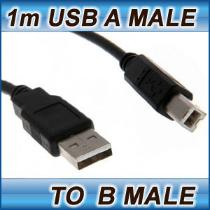 1m USB Printer Cable 2.0 Type A Male to B Male Canon Brother HP Dell Sony