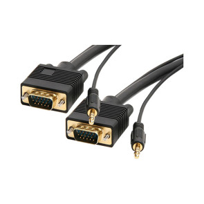 VGA Monitor Cable HD15M-HD15M 20m with 3.5mm Audio