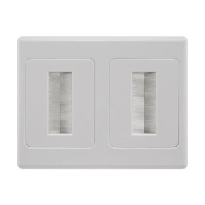 Pro2 Brush Dual Cable Management Wall Plate PRO1273