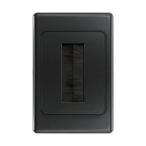 Pro2 Brush Cable Management Wall Plate Black PRO1272B
