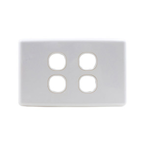 Amdex Custom 4 Gang Wall Plate with Full Cover White WPC-4