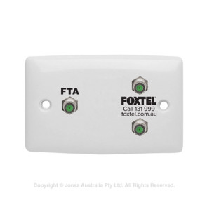 Wall Plate 3 x F-Type Female 3Ghz FTA & Foxtel Logo APO2F3/FOX23