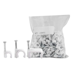 Cable Clip 6mm White to suit RG59 100 Pack 6RCCW