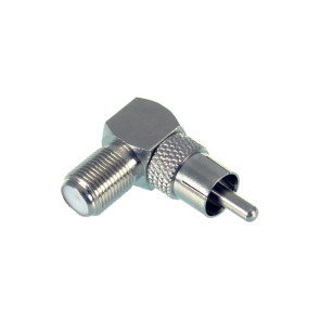 RCA Male to F-Type Female Right Angle Adapter - 100 Pack