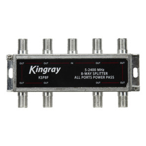 Kingray 8 Way Splitter 5-2400 MHz Power Pass All Ports KSP8F