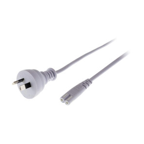 IEC C7 Figure 8 Socket to 2 Pin Mains Power Lead White 2m