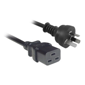 IEC C19 Socket to 3 Pin Mains Plug Power Lead 10A 2m