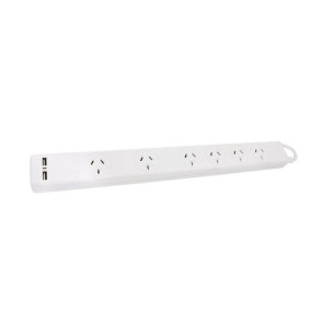 Cabac 6 Outlet  Power Board with 2 USB Ports PB6USB2