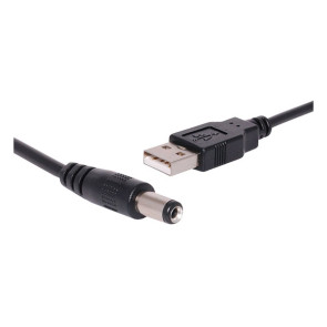 DC Plug 2.1mm to USB Type A Male Cable 1m
